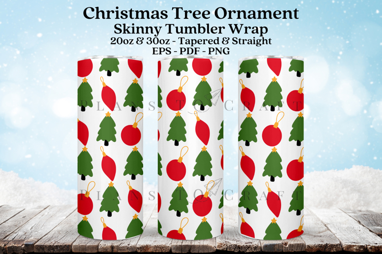 Christmas Ornament Skinny Tumbler Sublimation Wrap SVG