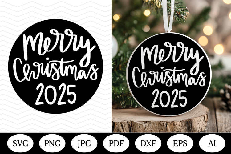 Christmas Ornament SVG Design, christmas round illustration