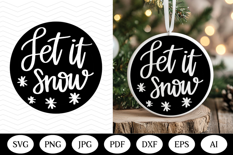 Christmas Ornament SVG Design, christmas round illustration