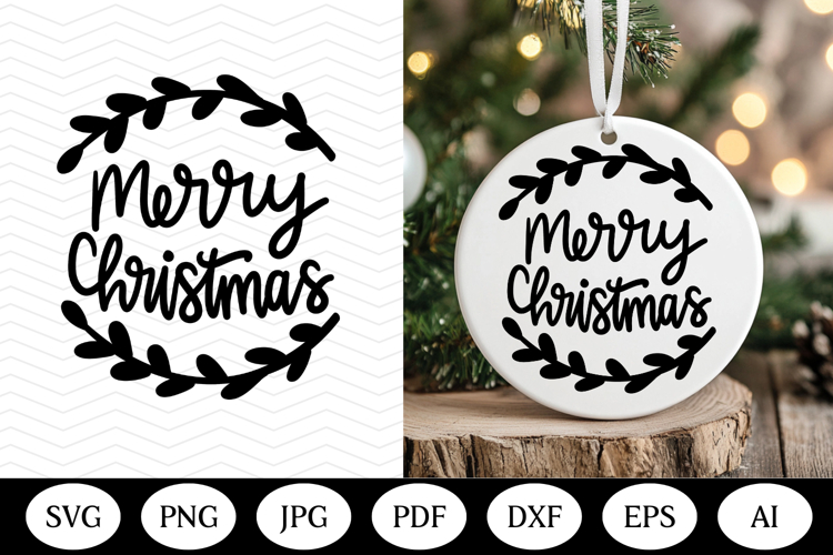 Christmas Ornament SVG Design, christmas round illustration