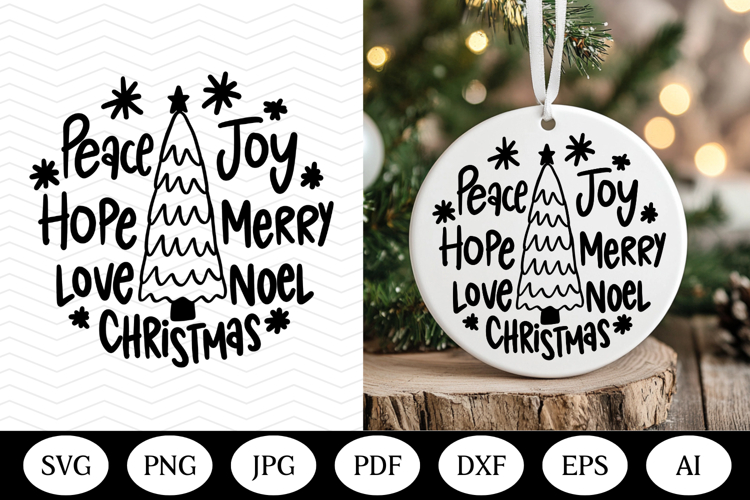 Christmas Ornament SVG Design, christmas round illustration