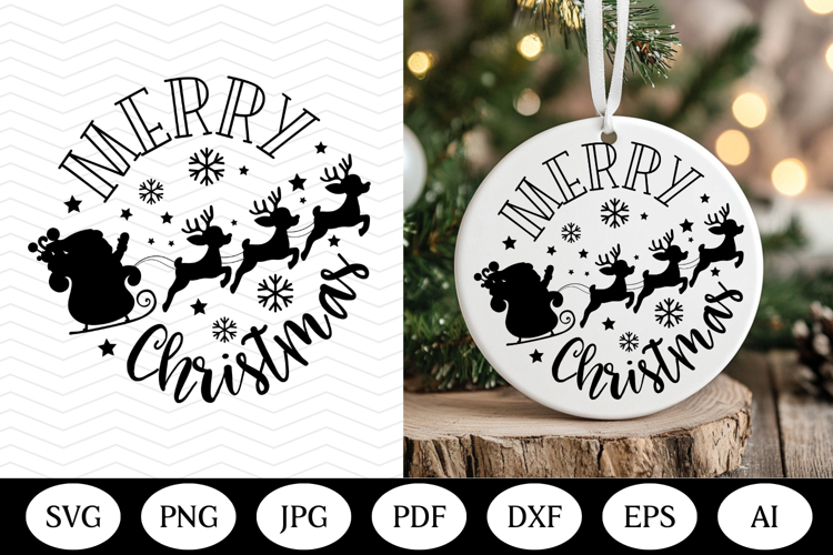 Christmas Ornament SVG Design, christmas round illustration