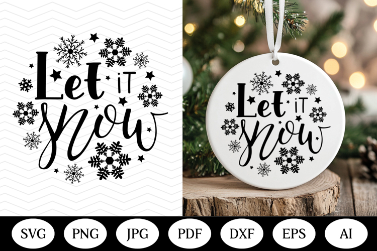 Christmas Ornament SVG Design, christmas round illustration