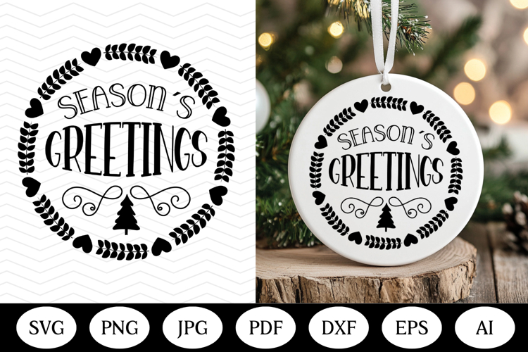Christmas Ornament SVG Design, christmas round illustration