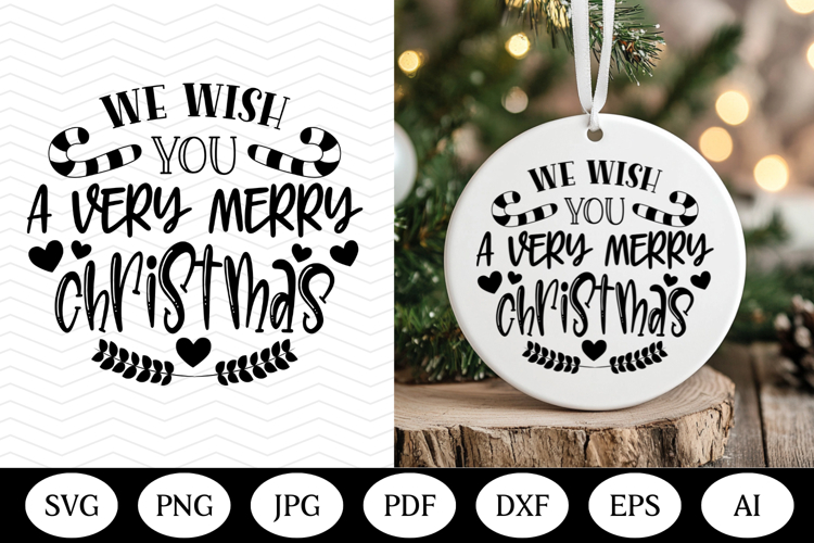 Christmas Ornament SVG Design, christmas round illustration
