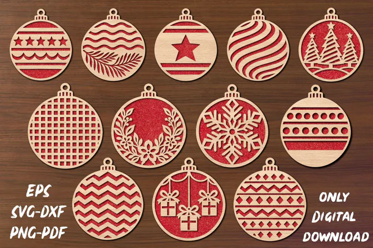Christmas Ornament SVG Laser Cut Crafters Decoration