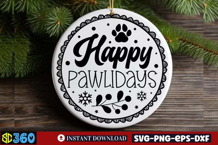 Happy Pawlidays SVG, Christmas SVG