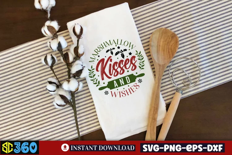 Marshmallow kisses and wishes SVG, Christmas SVG