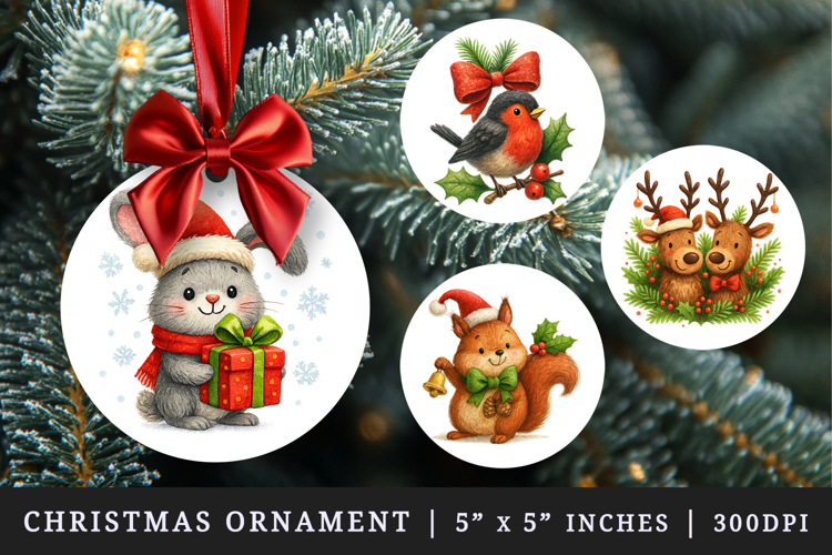 Christmas round ornaments sublimation design