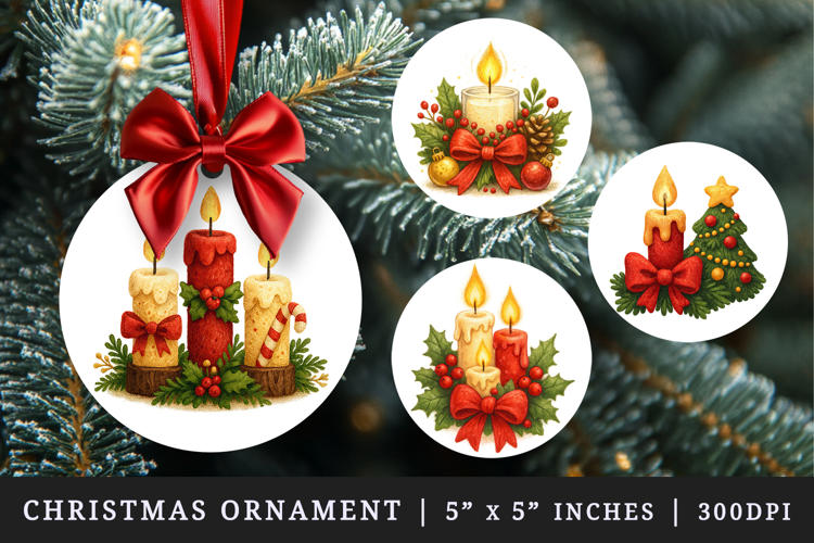 Christmas round ornaments sublimation design