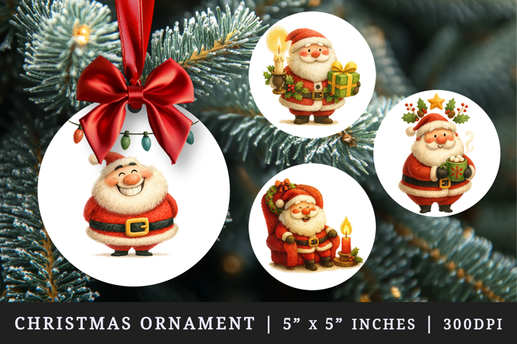 Christmas round ornaments sublimation design