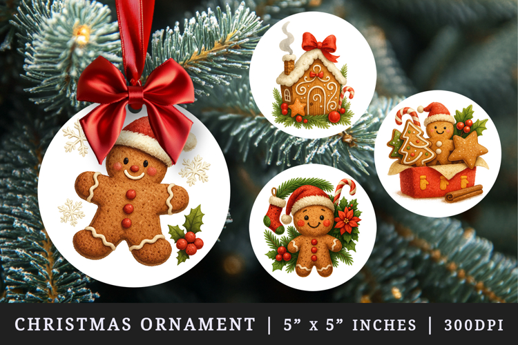 Christmas round ornaments sublimation design