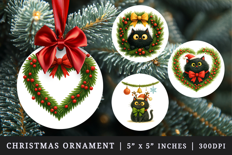 Christmas round ornaments sublimation design