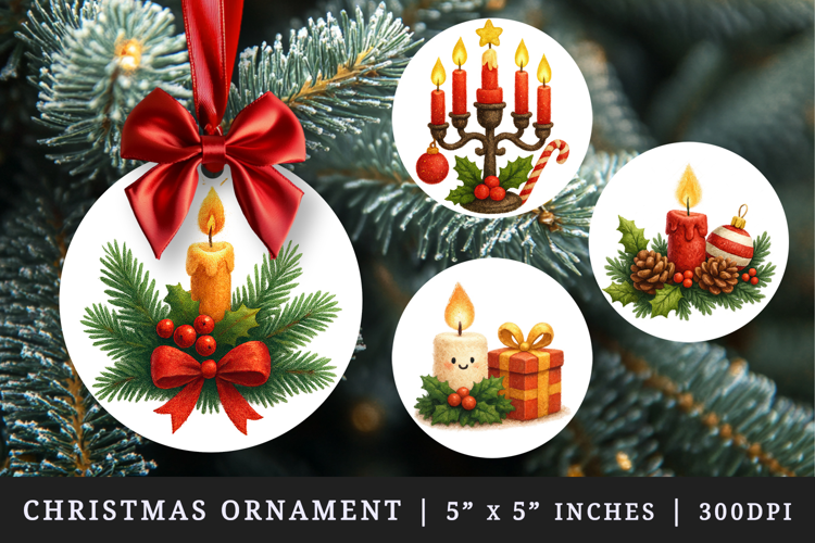 Christmas round ornaments sublimation design