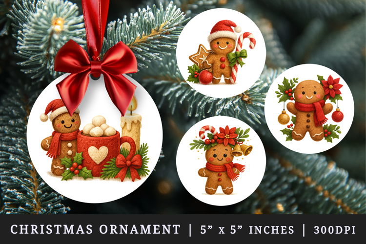 Christmas round ornaments sublimation design