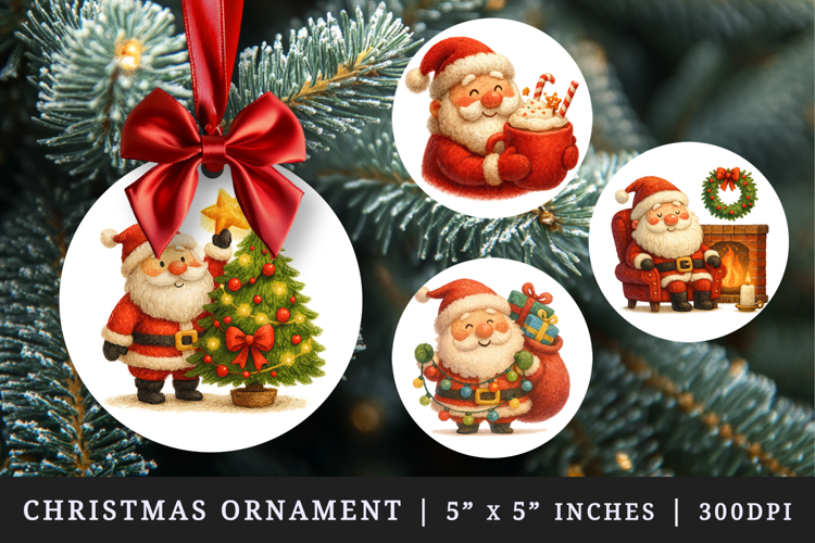 Christmas round ornaments sublimation design