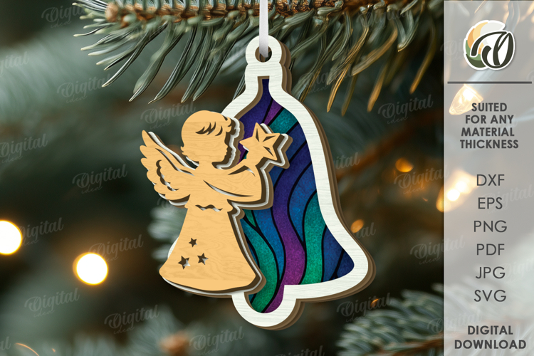 Christmas Ornament with sublimation Laser Cut. Christmas SVG