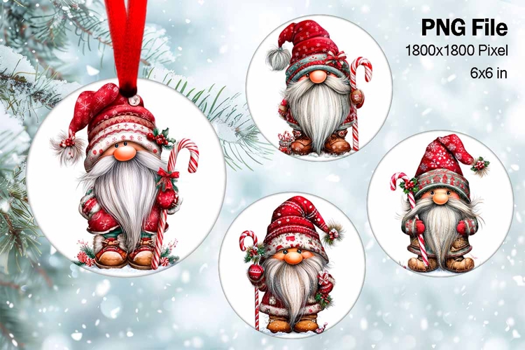 Gnome Santa Christmas Ornament Snow Decorate Sublimation_10