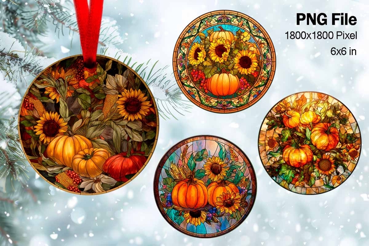 Christmas Ornament Poinsettia Flower Round Circle Decorate19