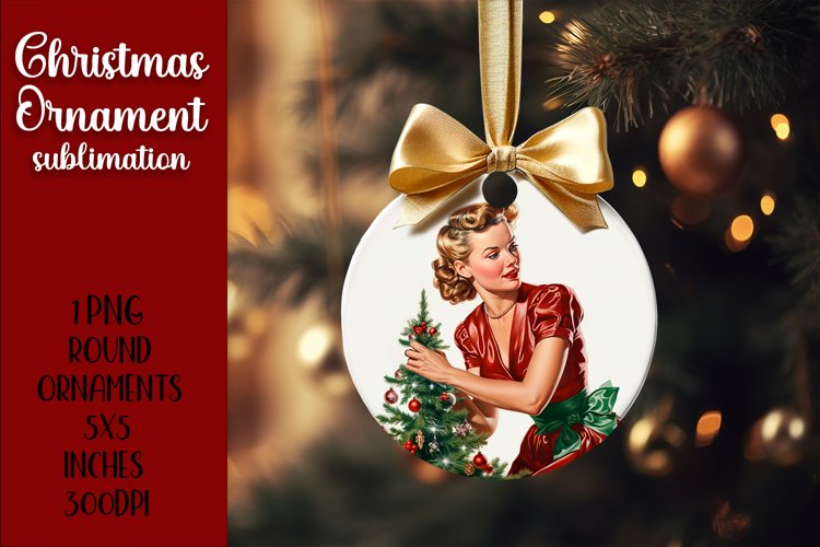 Pin up girl Christmas ornament, Christmas Pinup blondie girl