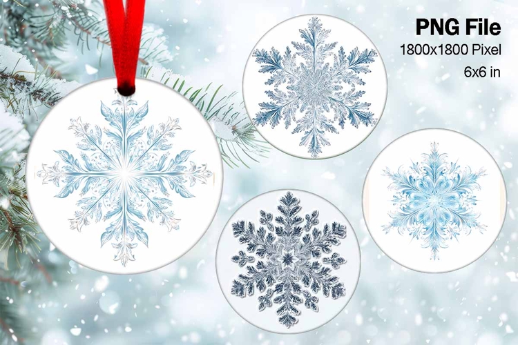 Christmas Ornament Snowflakes Round Ornament Decorate PNG