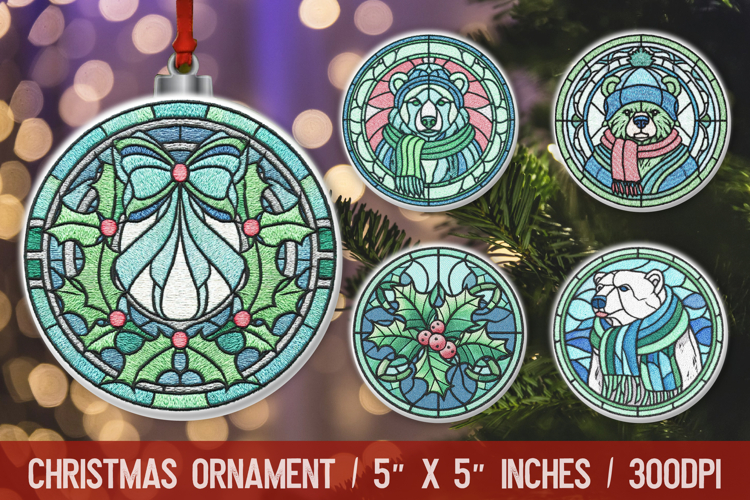 3D Christmas Ornament Sublimation Design, Round Ornament Png