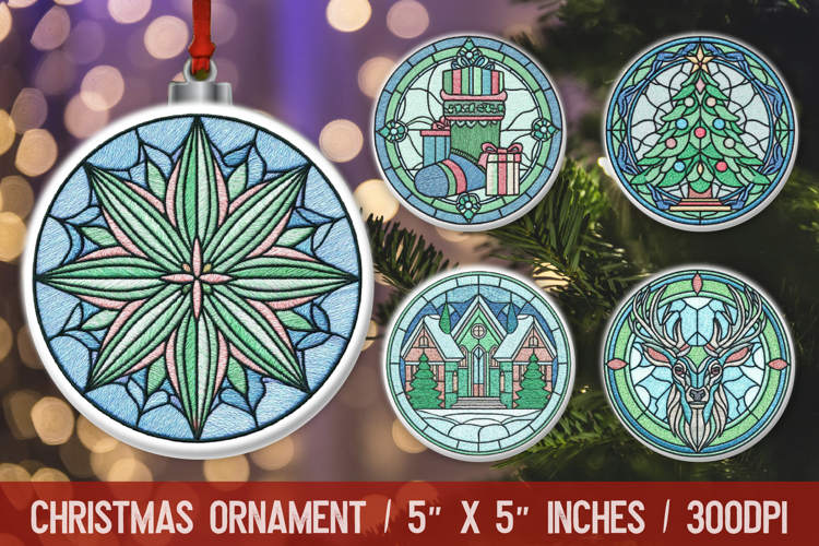3D Christmas Ornament Sublimation Design, Round Ornament Png