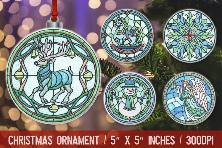 3D Christmas Ornament Sublimation Design, Round Ornament Png
