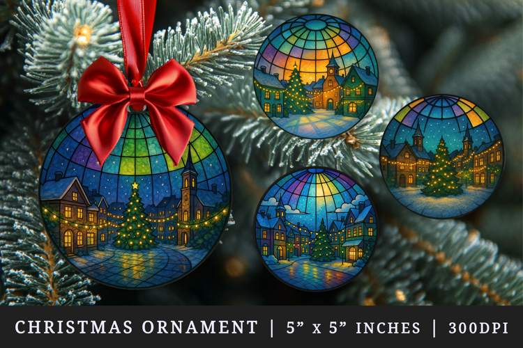 Christmas round ornaments sublimation design