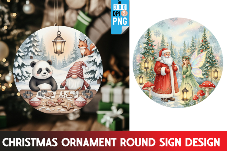 Christmas Round Sign Design PNG Perfect for Holiday Decor