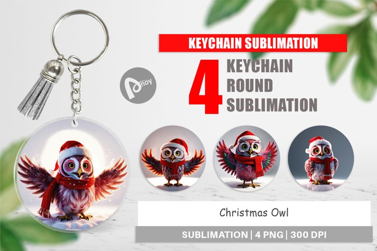Keychain Christmas Owl