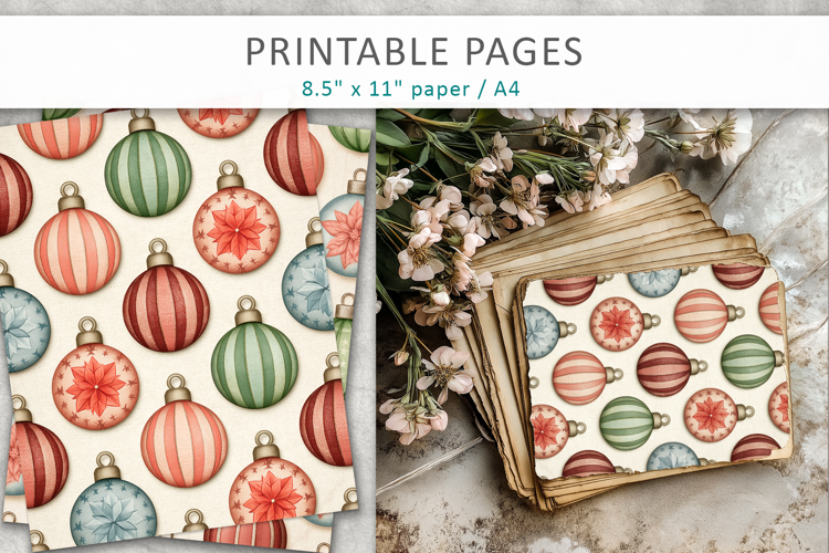 Christmas Junk Journal Pages, Christmas Paper