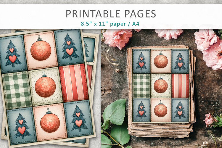 Christmas Junk Journal Pages, paper crafts