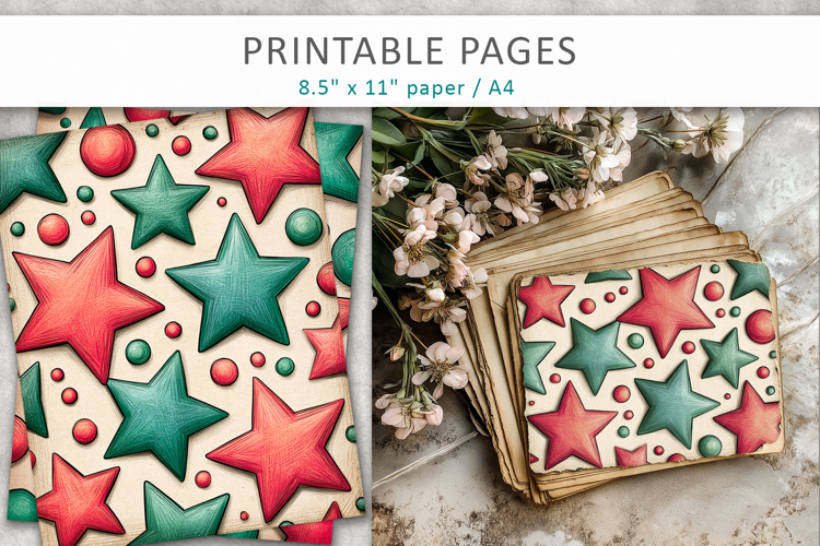 Christmas Junk Journal Pages, holiday backgrounds