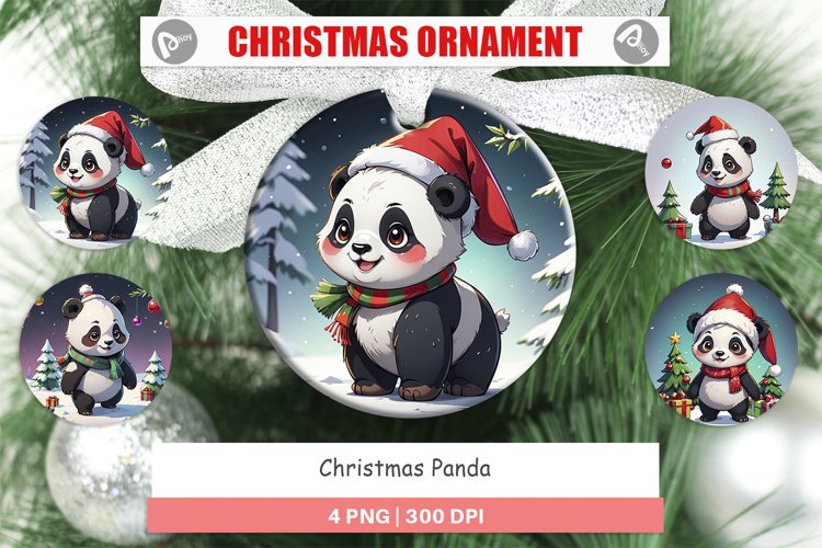 Christmas Ornaments Cartoon Christmas Panda