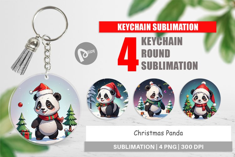 Keychain Cartoon Christmas Panda