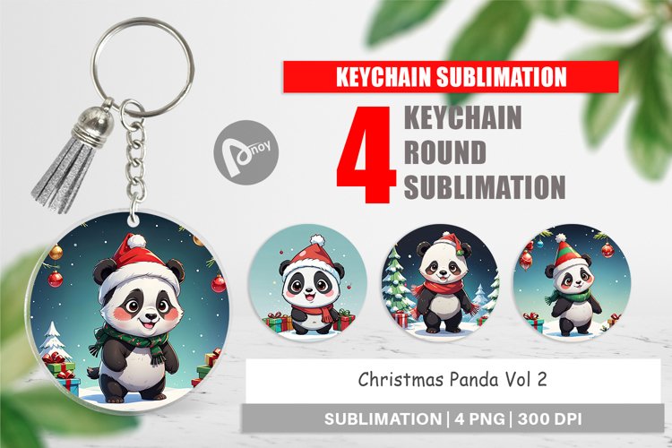 Keychain Cartoon Christmas Panda