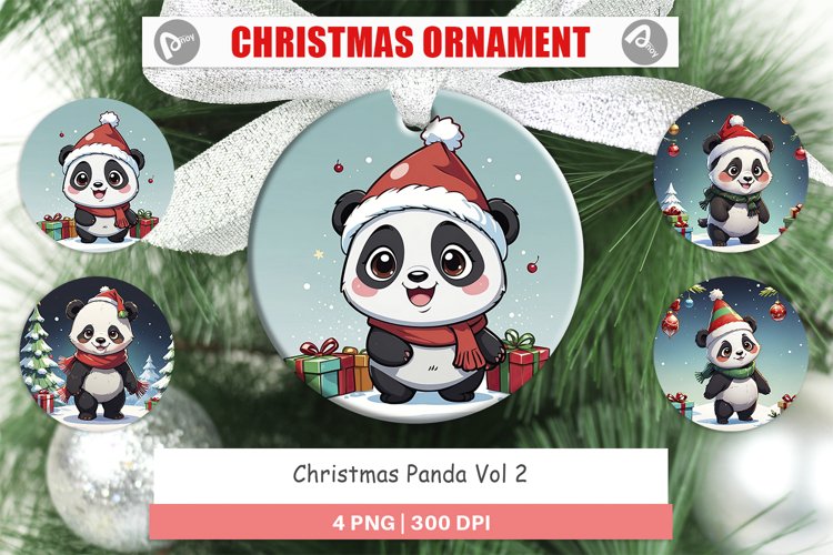 Christmas Ornaments Cartoon Christmas Panda