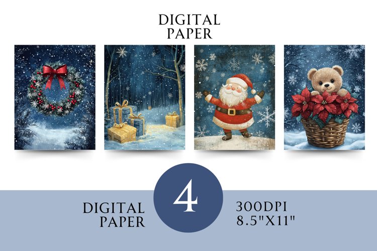 Blue Christmas Paper Junk Journal