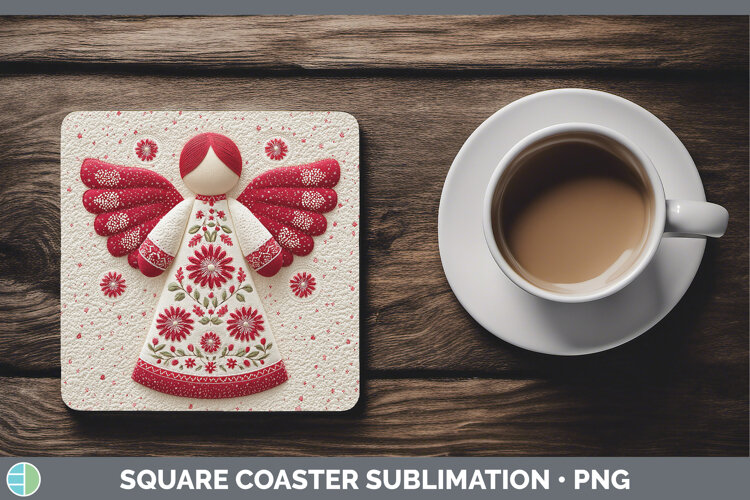 GorgeousChristmas Patch Square Coaster design.