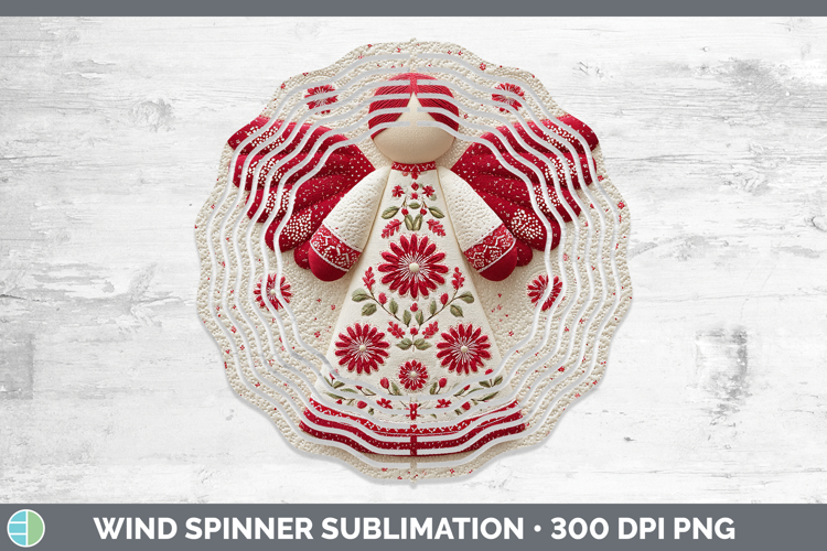 Angel Christmas Patch Wind Spinner Sublimation Design