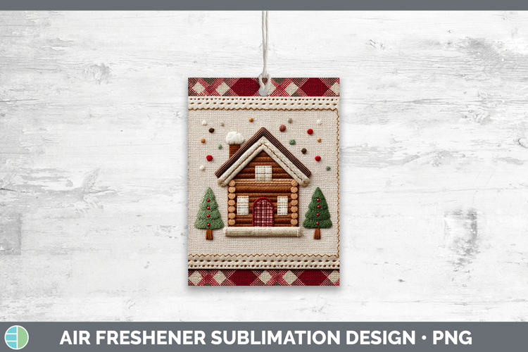 Cabin Christmas Patch Air Freshener Sublimation Design