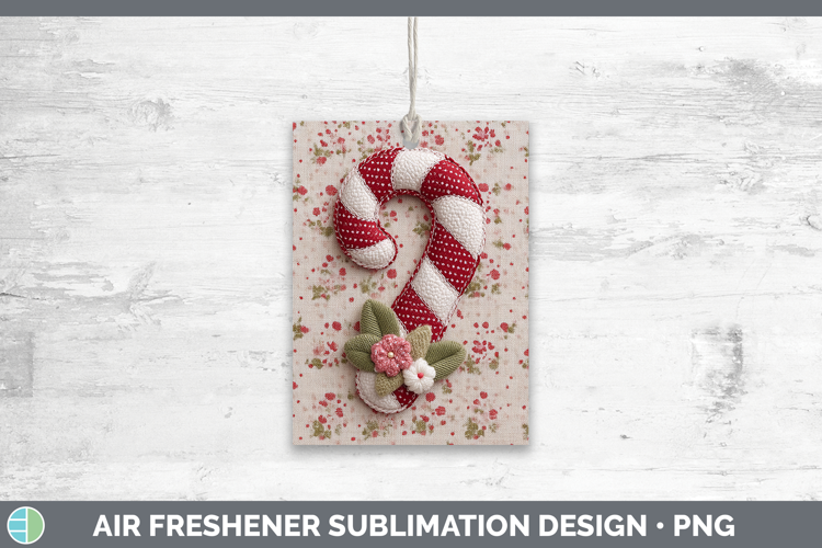 Candy Cane Christmas Patch Air Freshener Sublimation Design
