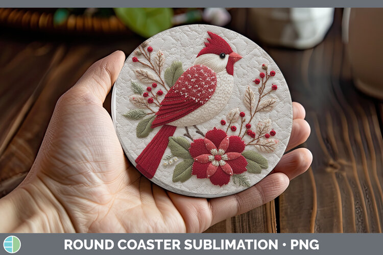 GorgeousChristmas Patch Round Coaster design.