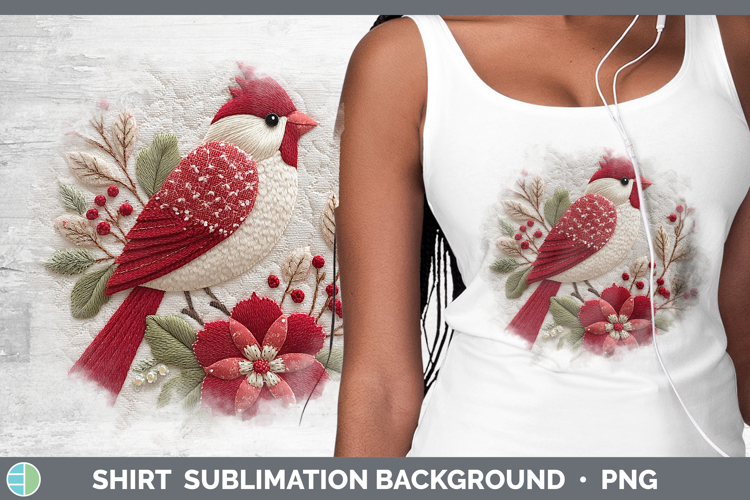 Cardinal Christmas Patch Shirt Sublimation Design