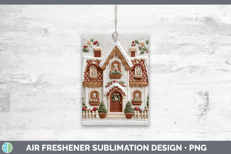 Gingerbread House Christmas Patch Air Freshener Sublimation