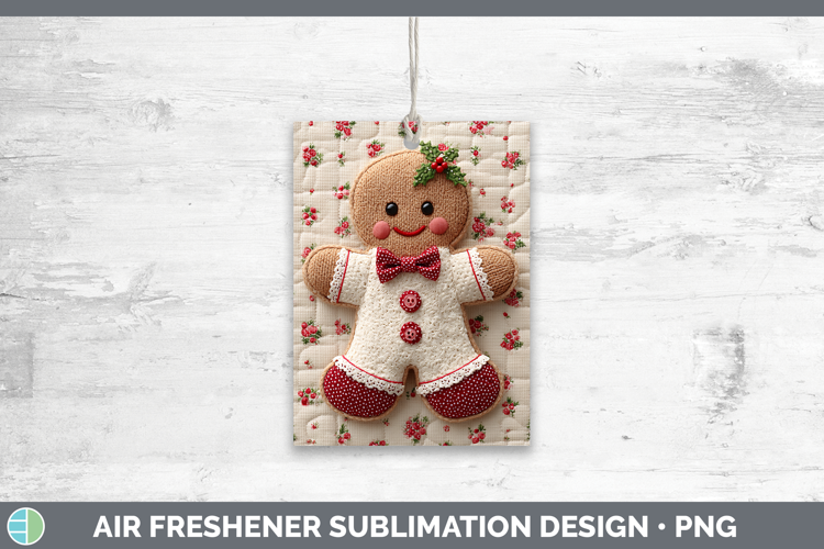 Gingerbread Man Christmas Patch Air Freshener Sublimation De