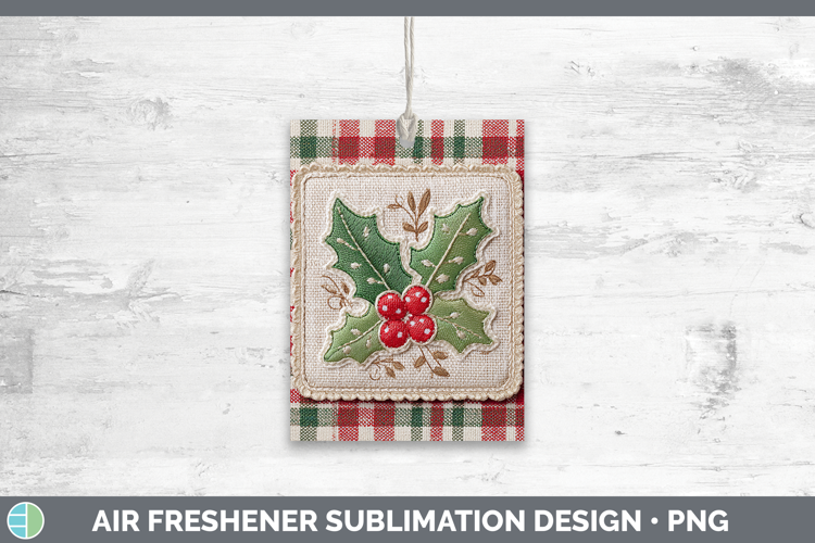 Holly Christmas Patch Air Freshener Sublimation Design