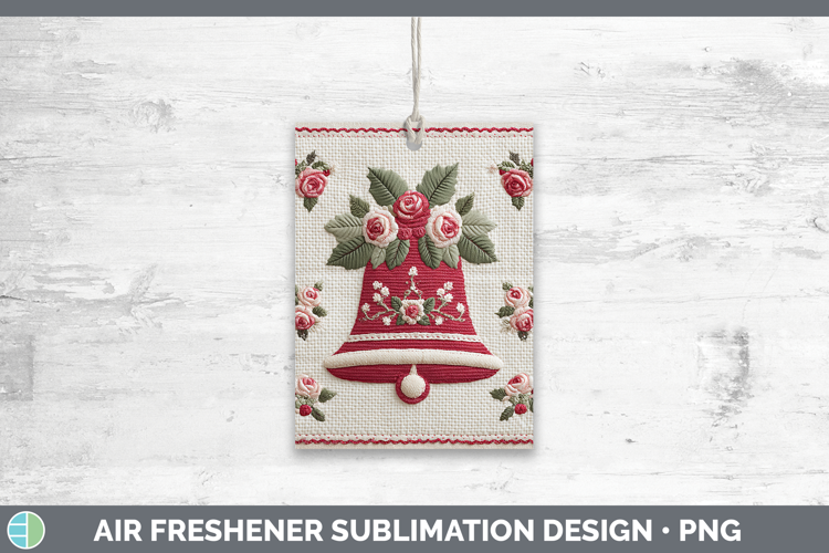 Jingle Bells Christmas Patch Air Freshener Sublimation Desig