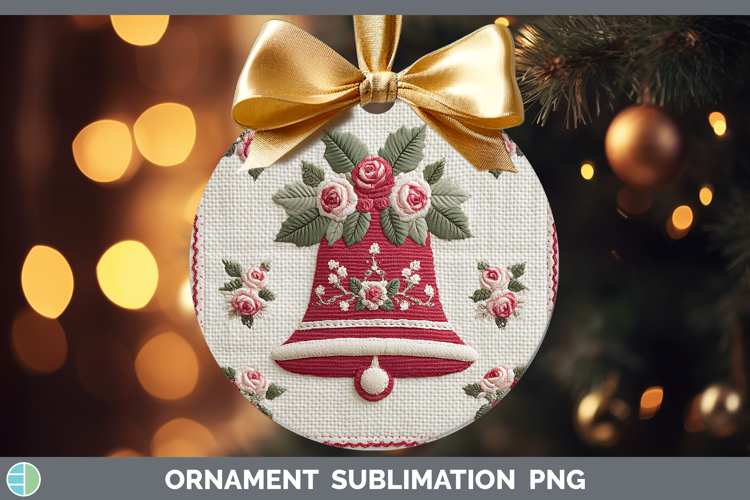 Jingle Bells Christmas Patch Ornament Sublimation Design